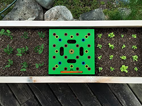 Seeding Square – The Original Seed Sowing Template for Maximum Harvest - Square Foot Gardening Tool Kit – Includes: Colour Coded Seed Spacer & Magnetic Seed Dibber/Seed Ruler/Seed Spoon & Vegetable Planting Guide